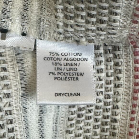 Ann Taylor LOFT Riviera Shorts Womens 6 Gray Cotton Linen Striped Preppy Coastal - Picture 6 of 8